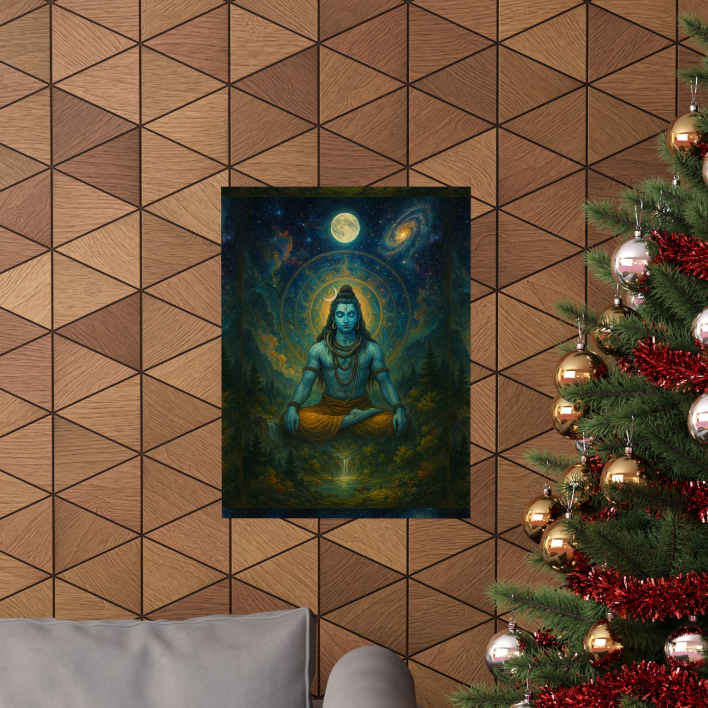 Meditative Shiva Vertical Poster - Cosmic Wall Art for Spiritual Vibes