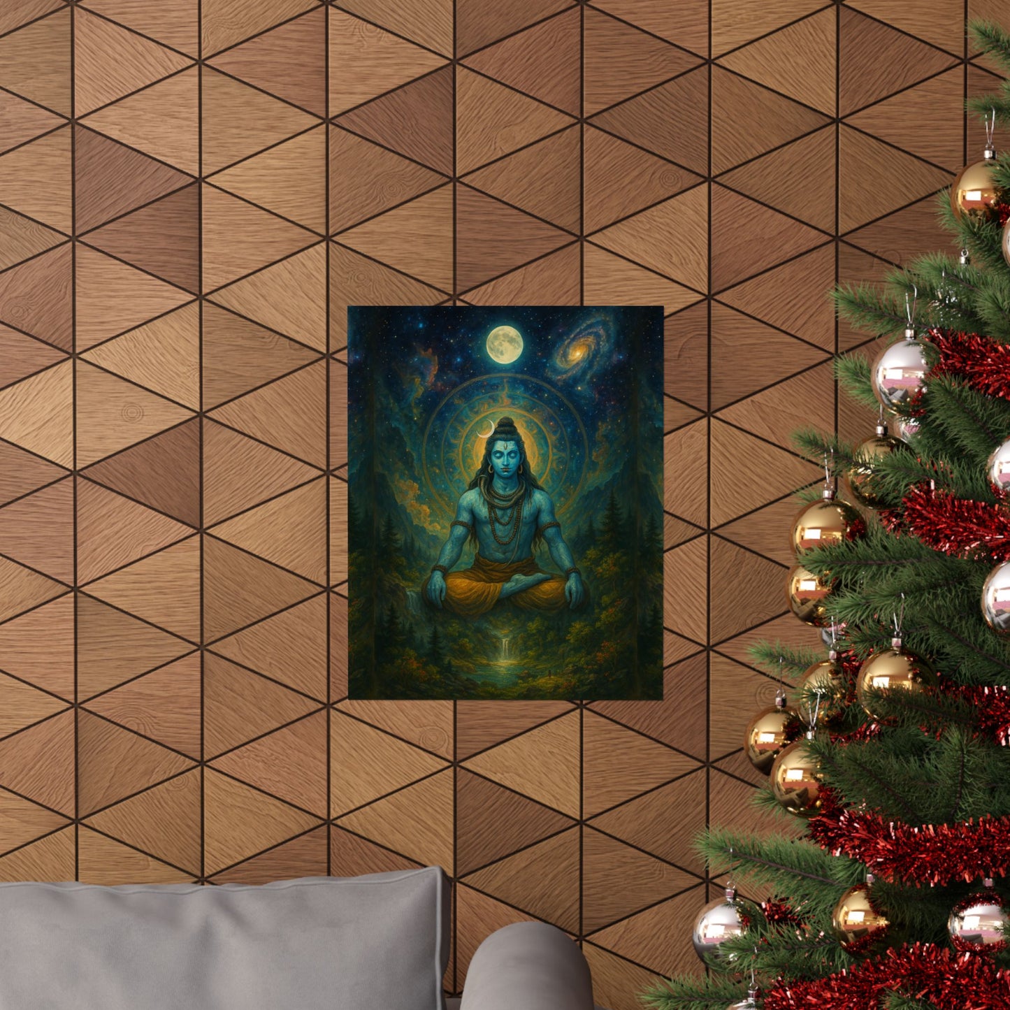 Meditative Shiva Vertical Poster - Cosmic Wall Art for Spiritual Vibes