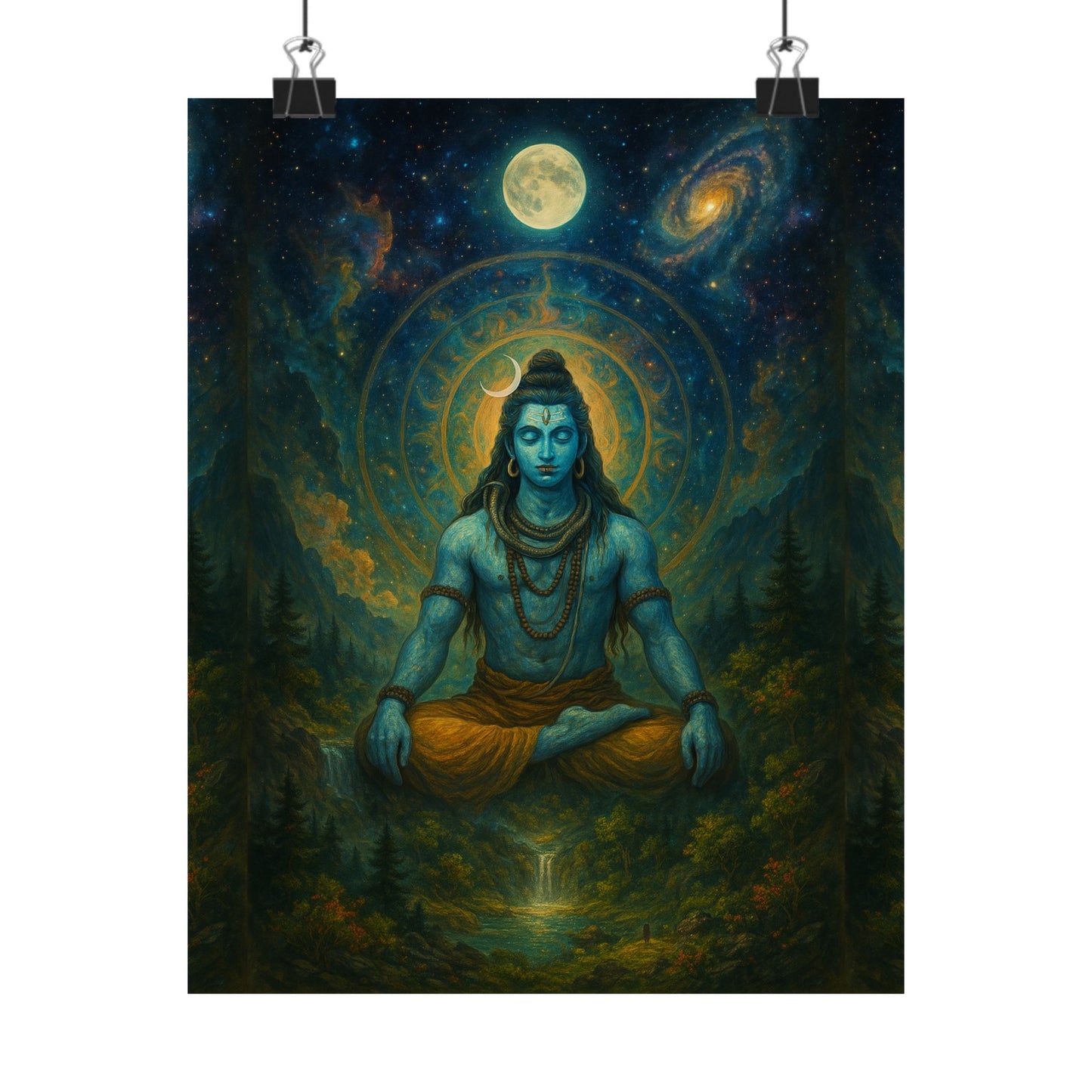 Meditative Shiva Vertical Poster - Cosmic Wall Art for Spiritual Vibes
