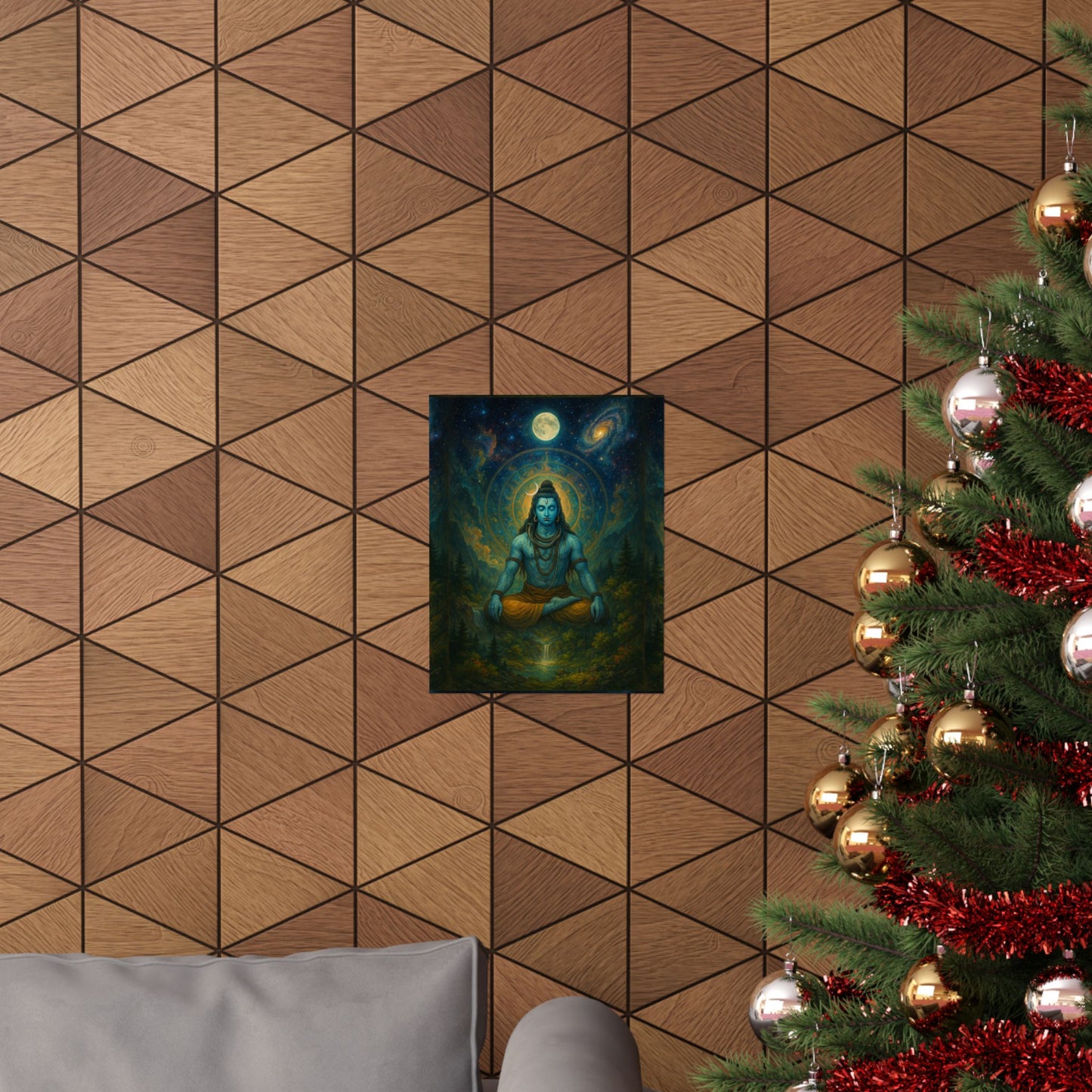 Meditative Shiva Vertical Poster - Cosmic Wall Art for Spiritual Vibes