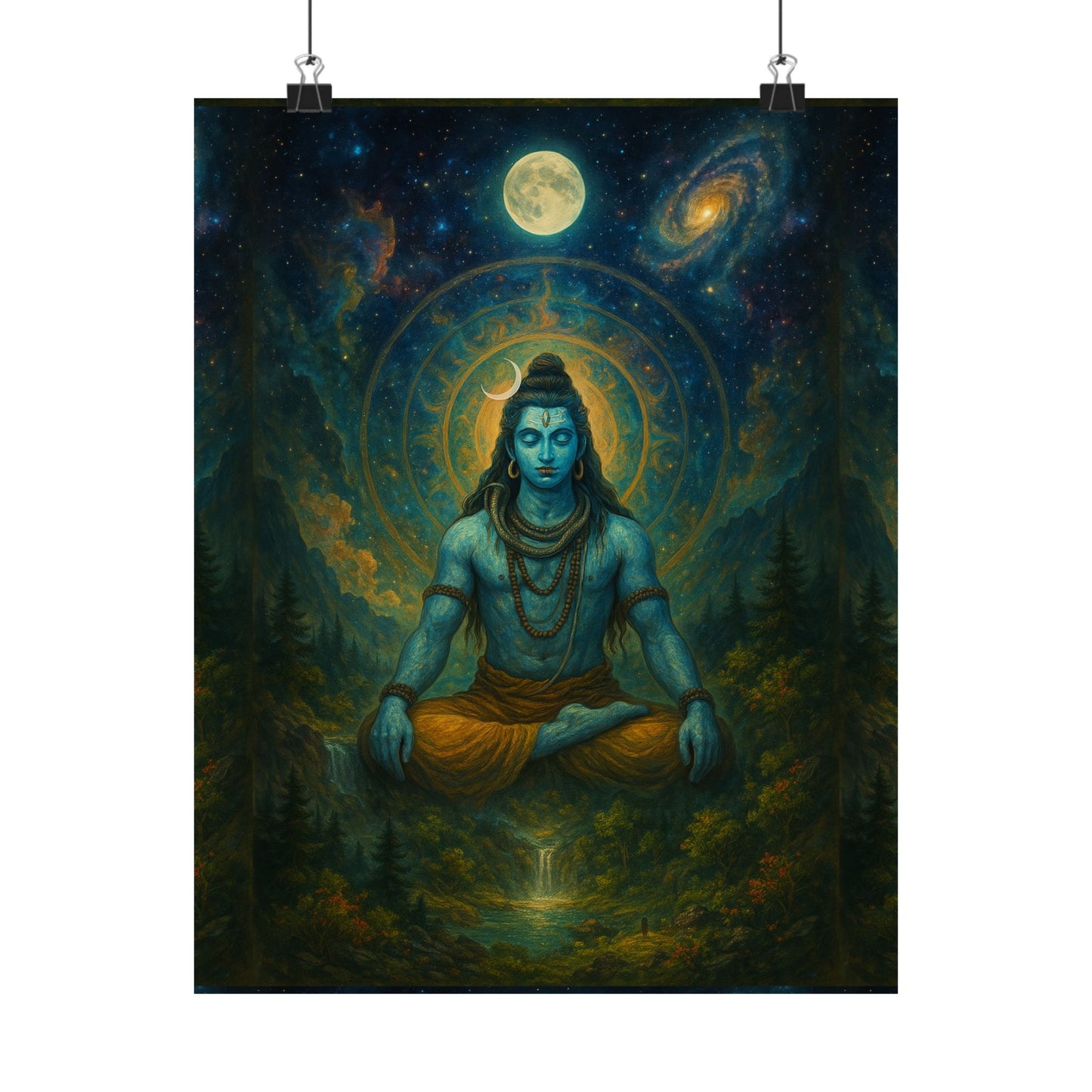 Meditative Shiva Vertical Poster - Cosmic Wall Art for Spiritual Vibes